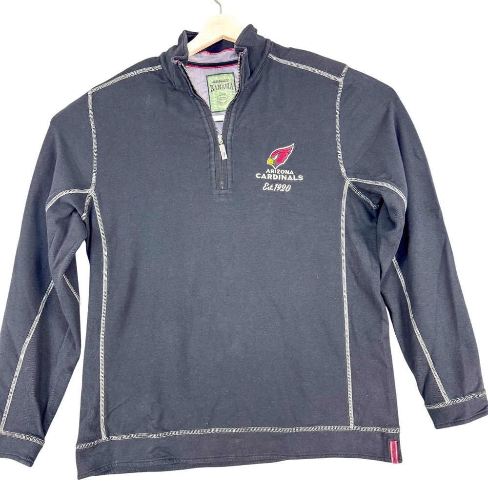 Arizona Cardinals‎ Tommy Bahama Pullover Mens Large Black 1/4 Zip NFL Football